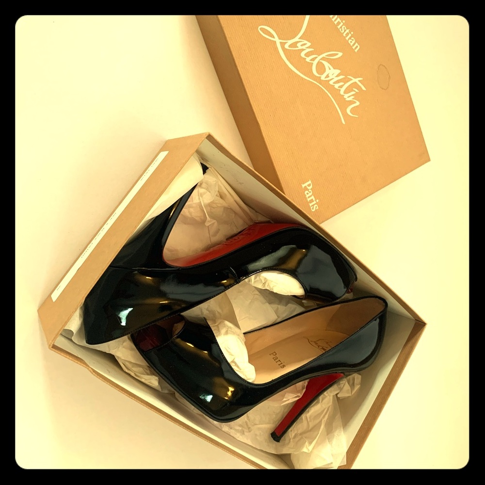 Christian Louboutin Black Pantent Leather Heels